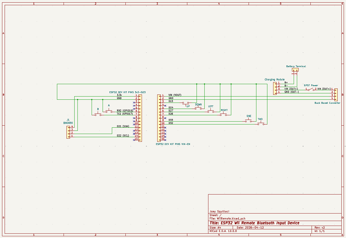 Version 2 KiCAD schematic with BNO055 IMU integration