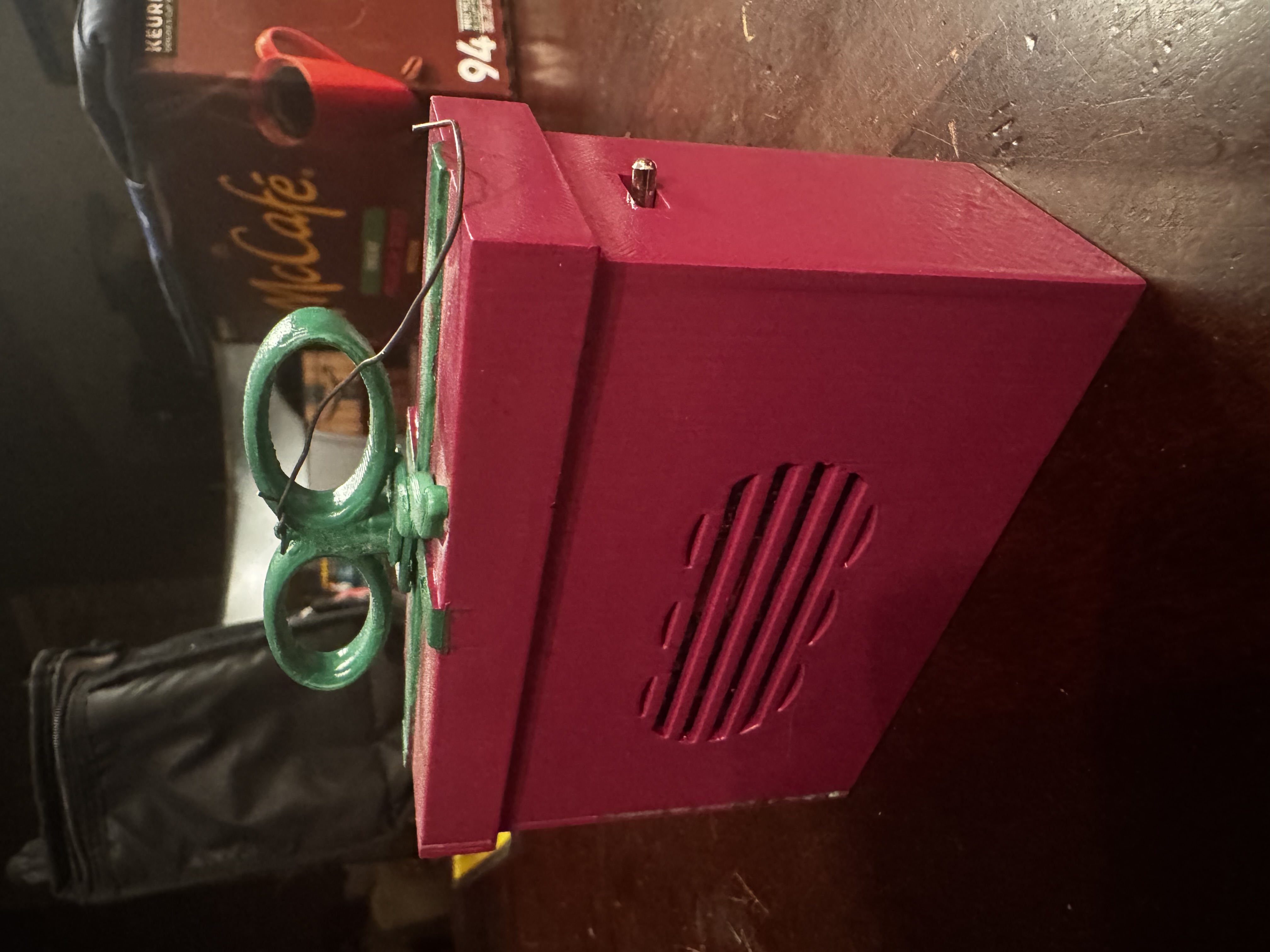 Rear view of the ornament showing the back housing and external details